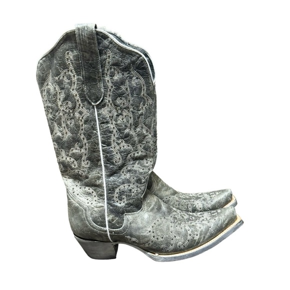 J.B. Dillon Reserve Women's Leather Bling Cowgirl Boots Size 12 - Picture 2 of 7